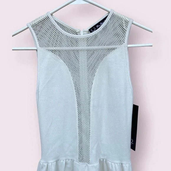 For Love and Lemons Lulu Plunge Mesh Front & Back A-line Sleeveless Mini Dress - Picture 6 of 13